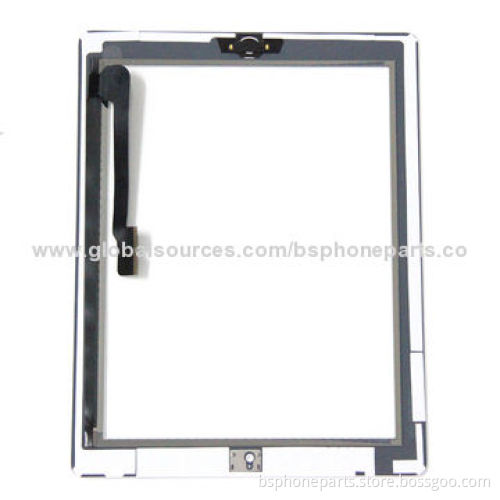 High Copy Touch Digitizer Screen with Home Button Flex and Adhesive for iPad 3, White